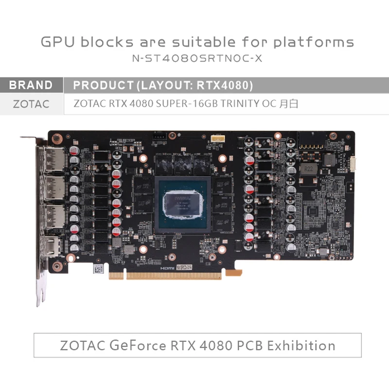Bloc GPU Bykski N-ST4080SRTNOC - Rtx 4080 Water Cooling Block avis et prix